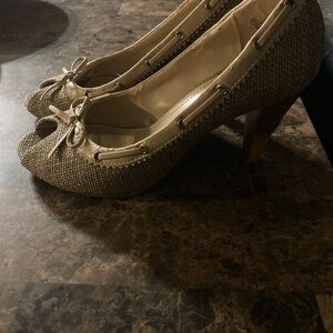 Michael Kors Cream and Brown Heels